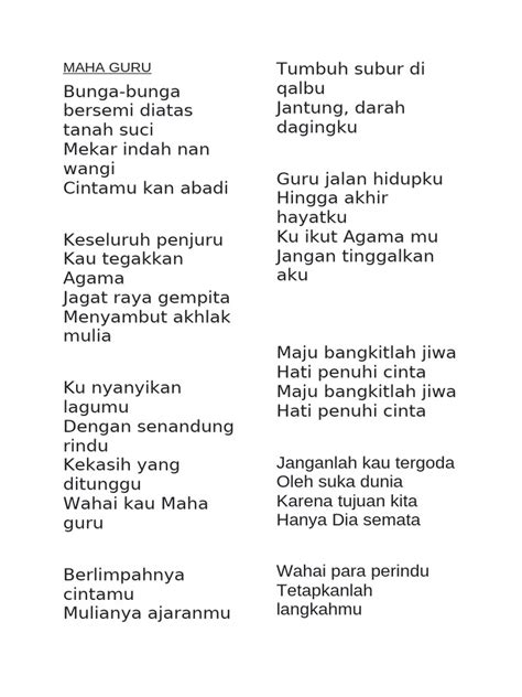 Lirik Lagu Maha Guru versi lengkap alat cheat game & stanley tumbler cream hingga trending semalam energetic fast chord changes yang menarik image 3